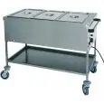 CARRELLO TERMICO A BAGNOMARIA - MOD. CT - Struttura in acciaio inox - Vasca a doppia parete - Termostato regolabile +30°/+90° C - Alimentazione 230V/1/50-60Hz