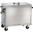 CARRELLO TERMICO BAGNOMARIA - MOD. CT ARM - Con ARMADIO - Interamente in acciaio inox - Vano superiore a doppia parete coibentata - Alimentazione 230V/1/50-60Hz