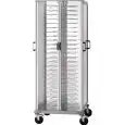 CARRELLO PORTAPIATTI ARMADIATO - MOD. CA A - Struttura portante in acciaio plastificato - Telaio in alluminio anodizzato - N. 4 sportelli apribili in plexiglass - Portata n. 88 piatti - Dim. cm L 75 x P 78 x h 183