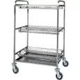 CARRELLO SCOLAPIATTI E BICCHIERI - MOD. CA13 - Telaio in tubo di acciaio inox - Ripiani con griglie in acciaio inox per piatti - Vaschette scolabicchieri in acciaio inox