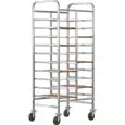 CARRELLO PORTAVASSOI RINFORZATO - MOD. CA146R - Struttura in acciaio inox - Guide in acciaio inox - Portata N. 20 vassoi GN 1/1 (cm 53x32,5) - Dim. cm L 74 x P 62 x h 175