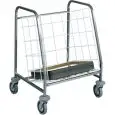 CARRELLO - MOD. CA 631 - Per ritiro distribuzione e stoccaggio - Telaio in acciaio inox - Cesti asportabili in filo di acciaio plastificato - Portata n. 130 vassoi - Dim. cm L 75 x P 65 x h 92