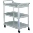 CARRELLO DI SERVIZIO MULTIUSO TRE PIANI - MOD. CP1008 - Struttura in plastica con montanti in alluminio anodizzato - Dim. cm L 85 x P 43 x h 95