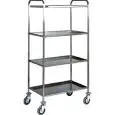 CARRELLO DI SERVIZIO QUATTRO PIANI - MOD. CA1380 - Struttura in acciaio inox - Piani in acciaio inox piegati, satinati, insonorizzati - Dim. cm L 91 x P 57 x h 172