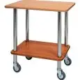 CARRELLO GUERIDON DUE PIANI - MOD. CA901 - Struttura portante in tubo di acciaio inox - N. 2 piani in nobilitato con bordo in gomma - Dim. cm L 70 x P 50 x h 78