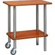 CARRELLO GUERIDON DUE PIANI - MOD. CA901 2R - Struttura portante in tubo di acciaio inox - N. 2 piani in nobilitato con bordo in gomma - Dim. cm L 70 x P 50 x h 78