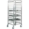 CARRELLO PORTATEGLIE - MOD. CA1476 - Struttura in acciaio inox - Guide in acciaio inox - Portata n. 14 teglie GN 2/1 (cm 65x53) o n. 28 GN 1/1 (cm 53x32,5) - Dim. cm L 65 x P 76 x h 182