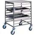 CARRELLO PORTATEGLIE - MOD. CA1477 - Struttura in acciaio inox - Guide in acciaio inox - Portata n. 8 teglie GN 2/1 (cm 65x53) o n. 16 GN 1/1 (cm 53x32,5) - Dim. cm L 65 x P 76 x h 94