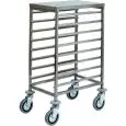 CARRELLO PORTATEGLIE - MOD. CA1478 - Struttura in acciaio inox - Guide in acciaio inox - Portata n. 8 teglie GN 1/1 (cm 53x32,5) - Dim. cm L 45 x P 66 x h 94