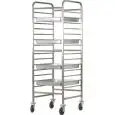 CARRELLO PORTATEGLIE RINFORZATO - MOD. CA1486R - Struttura in acciaio inox - Guide in acciaio inox - Portata N. 14 teglie GN 2/1 (cm 65x53) o N. 28 GN 1/1 (cm 53x32,5) - Dim. cm L 66 x P 72 x h 182