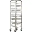 CARRELLO PORTATEGLIE RINFORZATO - MOD. CA1489R - Struttura in acciaio inox - Guide in acciaio inox - Portata N. 14 teglie GN 1/1 (cm 53x32,5) - Dim. cm L 48 x P 62 x h 182
