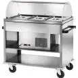 CARRELLO REFRIGERATO - MOD. CAR2780BT - Struttura in acciaio inox - Temperatura -5°/+5° C - Capacità n° 3 GN 1/1 h15 cm - Cupola in plexiglass - Alimentazione monofase 230V/1/50hz - Dim. cm L 124 x P 72 x h 126