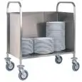 CARRELLO PORTAPIATTI - MOD. CP1441 - Struttura in tubo di acciaio inox - Portata n. 200 piatti - Dim. cm L 91 x P 57 x h 101