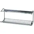 SCOLAPIATTI E BICCHIERI DA MURO - MOD. SPB1398 - Realizzati in acciaio inox lucido 18/8 - Dim. cm L 80 x P 26 x h 37