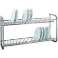 SCOLAPIATTI E BICCHIERI DA MURO - MOD. SP1397 - Realizzati in acciaio inox lucido 18/8 - Dim. cm L 104 x P 30 x h 55