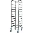 CARRELLO PORTAVASSOI - MOD. CA1450 - Struttura in acciaio inox - Guide in acciaio inox - Portata n. 10 vassoi GN 1/1 (cm 53x32,5) - Dim. cm L 38 x P 62 x h 175