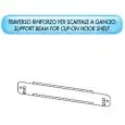 Traverso rinforzato per scaffali inox a gancio