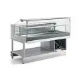 VETRINA SNACK REFRIGERATA E TAVOLA FREDDA - MOD. VSRVBD115 - SEMILAVORATA DA PANNELLARE - VETRI BASSI DRITTI ad L - REFRIGERAZIONE STATICA - TEMP. °C +4/+8 - UNITA' CONDENSATRICE INCORPORATA - DIM. Cm P 82,8 x H 115,1 - PROFONDITA' PIANO ESPOSITIVO: 60,5 