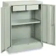 ARMADIO BASSO IN METALLO - CON CASSETTO - MOD. BAS/C 80/100 - STRUTTURA MONOBLOCCO AD ANTE - DIM. Cm P 40 x H 100