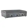 PIASTRA TOSTIERA E SCALDAPANINI A GAS - IN ACCIAIO INOX - MOD. HPPG90LLL - POTENZIATA - CON CAMINO - PIANO DI COTTURA LISCIO cm 84,4x45 - POTENZA W 17400 - DIM. cm L 90 x P 56,5 x H 23 - NORMA CE