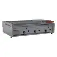 PIASTRA TOSTIERA E SCALDAPANINI A GAS - IN ACCIAIO INOX - MOD. HPPG90LLLC - POTENZIATA - CON CAMINO - PIANO DI COTTURA LISCIO cm 84,4x45 - N. 1 CALOTTA - POTENZA W 17400 - DIM. cm L 90 x P 56,5 x H 23 - NORMA CE