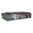 PIASTRA TOSTIERA E SCALDAPANINI A GAS - IN ACCIAIO INOX - MOD. PG120LLLL4C - CON CAMINO - PIANO DI COTTURA LISCIO cm 114,4x45 - N. 4 CALOTTE - POTENZA W 17400 - DIM. cm L 120 x P 56,5 x H 23 - NORMA CE