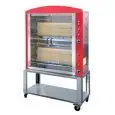 GIRARROSTO VERTICALE A GAS - MOD. ELBAPLUS36/PG - CAPACITA' N. 36 POLLI - N. 6 aste in tubolare inox mm 12 x 12 Lunghezza cm 96 - Bruciatore con valvola di sicurezza, piezo e mattoni refrattari - Allacci: 230 V MONOFASE - Potenza 192 W - Potenza termica 2
