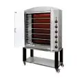 GIRARROSTO VERTICALE ELETTRICO - MOD. ELBAPLUS36/PEV - CAPACITA' N.36 POLLI - N. 6 aste in tubolare inox mm 12 x 12 Lunghezza cm 96 - Resistenze con vetro ceramico regolatori di energia - Potenza 15 Kw - Dimensioni: cm L 117,5 x P 50 x 138,6 h - Norma CE