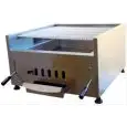 GRIGLIA A CARBONE - MOD. GC11 -  Struttura portante in acciaio inox nervata e rinforzata - Grigliato di cottura in acciaio inox - Dimensioni: cm L 66 X P 63 X 35 h - Norma CE