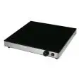 PIANO CALDO ELETTRICO IN VETRO TEMPERATO CON CONTROLLO TERMOSTATICO - Mod. PC-4-420-420 - Dim. Cm L 42 x P 42 x h 6 - Potenza: 1 x 400W