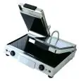TOSTIERA ELETTRICA CON BASE E COPERCHI IN VETROCERAMICA liscia - CON 2 CONTROLLI TERMOSTATICI - Mod. T-9-600-450 - Dim. Cm L 60 x P 45 x h 13 - Potenza coperchio: 2 x 700W - Potenza base: 750+750W