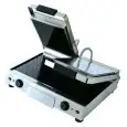 TOSTIERA ELETTRICA CON BASE E COPERCHI RIGATI IN VETROCERAMICA  - CON 2 CONTROLLI TERMOSTATICI - Mod. 999.580 - Dim. Cm L 60 x P 45 x h 13 - Potenza totale 3,0 kW