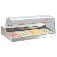 ESPOSITORE REFRIGERATO DA APPOGGIO - SERIE SUPEREURONORM/C - STRUTTURA IN ACCIAIO INOX - Temp. °C +2/+4 - MONOFASE - STATICA - VETRO CURVO - PORTE SCORREVOLI DI CHIUSURA IN PLEXIGLASS - PROFONDITA' PIANO ESPOSITIVO: 62,2 CM