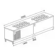 BANCO POZZETTO PER GELATO CON RISERVA - SEMILAVORATO DA PANNELLARE - MOD. BPGELV300 - VENTILATO - ALIMENTAZIONE V 230/50Hz MONOFASE - N. 8 + 8 POZZETTI - CON UNITA' CONDENSATRICE INCORPORATA - DIM. Cm L 300 x P 68,8 x h 95,1