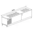 BANCO POZZETTO PER GELATO CON RISERVA - SEMILAVORATO DA PANNELLARE - MOD. BPGELG300 - A GLICOLE - ALIMENTAZIONE V 230/50Hz MONOFASE - N. 10 + 6 POZZETTI - CON UNITA' CONDENSATRICE INCORPORATA - DIM. Cm L 300 x P 68,8 x h 95,1