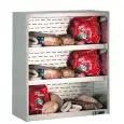 ESPOSITORE PENSILE REFRIGERATO DA APPOGGIO - SERIE CLIPPER - STRUTTURA IN ACCIAIO INOX - UNITA' CONDENSATRICE REMOTA ESCLUSA - Temp. °C +4/+8 - MONOFASE - STATICA - RIPIANI ILLUMINATI - TENDA NOTTE - QUADRO ELETTRICO COMPLETO DI TERMOSTATO - SENZA GRUPPO 