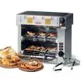 TOSTIERA A 6 PINZE CON PIANO SUPERIORE DI COTTURA IN VETROCERAMICA MOD. GPQZ3198 - POTENZA 4080W - ALIMENTAZIONE 230V MONOFASE 50/60Hz - DIM. FRY TOP Cm 45x24 - DIM. FORNETTO Cm L 54 x P 27 x 49 h -NORMA CE