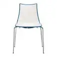 SEDIA ZEBRA BICOLORE - MOD. 2272 - STRUTTURA A 4 GAMBE IN ACCIAIO TUBOLARE CROMATO - SCOCCA BICOLORE IN POLIMERO - PER USO INTERNO - IMPILABILE - DIM. cm L 55 x P 52 x H 83 - NORMA CE