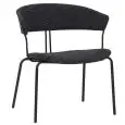 Poltroncina - colore nero - Struttura in metallo verniciato, scocca imbottita, rivestimento in tessuto - Modello 1228-nero