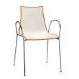 SEDIA ZEBRA BICOLORE - MOD. 2610 - STRUTTURA IN ACCIAIO TUBOLARE CROMATO CON BRACCIOLI - SCOCCA BICOLORE IN POLIMERO - PER USO INTERNO - IMPILABILE - DIM. cm L 55 x P 52 x H 83 - NORMA CE
