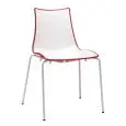 SEDIA ZEBRA BICOLORE - MOD. 2272VB - STRUTTURA A 4 GAMBE IN TUBO D'ACCIAIO VERNICIATO - SCOCCA BICOLORE IN POLIMERO - PER USO INTERNO ED ESTERNO - IMPILABILE - DIM. cm L 55 x P 52 x H 83 - NORMA CE