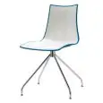 SEDIA ZEBRA BICOLORE - MOD. 2611 - STRUTTURA GIREVOLE SU TRESPOLO IN ACCIAIO CROMATO - SCOCCA IN POLIMERO RICICLABILE - PER USO INTERNO - DIM. cm L 46 x P 53 x H 83 - DA ASSEMBLARE - NORMA CE