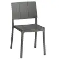 Sedia - colore Grigio - Struttura in polipropilene, anti UV - Modello 1230-G