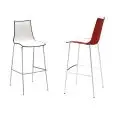 SGABELLO ZEBRA BICOLORE - MOD. 2560 - ALTEZZA cm 80 - STRUTTURA A 4 GAMBE IN TUBO D' ACCIAIO CROMATO PER USO INTERNO O IN TUBO D'ACCIAIO ZINCATO E VERNICIATO PER USO INTERNO ED ESTERNO - SCOCCA IN POLIMERO - DIM. cm L 51 x P 53 x H 116 - DA ASSEMBLARE - N