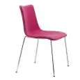 SEDIA ZEBRA POP - MOD. 2640 - STRUTTURA A 4 GAMBE IN TUBO D' ACCIAIO CROMATO O VERNICIATO ANTRACITE - SCOCCA IMBOTTITA CON ANIMA IN POLICARBONATO ANTISHOCK - PER USO INTERNO - DIM. cm L 54 x P 52 x H 81 - NORMA CE