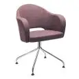 POLTRONCINA AGATHA - MOD. 048 - STRUTTURA A 4 RAZZE IN ACCIAIO TUBOLARE TONDO CON BRACCIOLI - SEDILE E SCHIENALE IN TESSUTO - PER USO INTERNO - SU RICHIESTA DISPONIBILE IN TESSUTO BICOLORE - DIM. Cm L 60 x P 59 x H 82 - NORMA CE