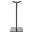 BASAMENTO TIFFANY - MOD. 5186 - BASE QUADRATA IN ACCIAIO INOX SATINATO O LUCIDO cm 40 x 40 CON ZAVORRA SOTTOBASE - N. 4 PIEDINI REGOLATORI - COLONNA TONDA IN ACCIAIO INOX SATINATO O LUCIDO ø mm 76 - STAFFE DI FISSAGGIO AL PIANO IN FUSIONE DI GHISA - TOP M