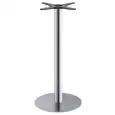 BASAMENTO TIFFANY - MOD. 5175 - BASE TONDA ø cm 45 CON ZAVORRA - PIEDINI DI GOMMA - COLONNA TONDA IN ACCIAIO INOX LUCIDO O SATINATO ø mm 76  - STAFFE DI FISSAGGIO AL PIANO IN FUSIONE DI GHISA - TOP MAX ø cm 70 O cm 60x60 - PER USO INTERNO - DIM. cm ø 45 x