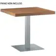BASAMENTO XT - MOD. 480Q - BASE QUADRATA IN ACCIAIO INOX SATINATO o LUCIDO Cm 50 x 50 - COLONNA IN ACCIAIO INOX SATINATO/LUCIDO o IN LEGNO cm 8x8 - TOP MAX ø cm 80/90/100 o cm 80x80 - PER USO INTERNO - DIM. Cm L 50 x P 50 x H 72 - NORMA CE
