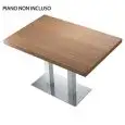 BASAMENTO XT - MOD. 490Q - BASE RETTANGOLARE IN ACCIAIO INOX SATINATO o LUCIDO Cm 40 x 75 - COLONNE IN ACCIAIO INOX SATINATO/LUCIDO o IN LEGNO cm 8x8 - TOP MAX cm 120/130x70, 120/130/140x80 - PER USO INTERNO - DIM. Cm L 40 x P 75 x H 72 - NORMA CE